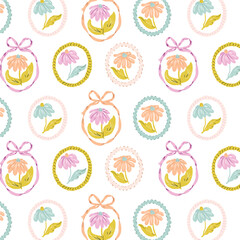 Flowers pattern, floral seamless, colorful patterns, floral wallpapers, spring cute illustration, romantic ornament, retro vintage flowers