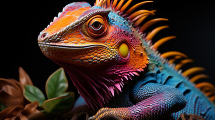 The chameleon's remarkable ability to blend through color gradations..