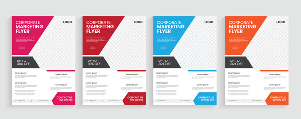 New corporate marketing agency a4 proposal flier template, a4 promotional business marketing leaflet, modern print concept publication blank flier layout