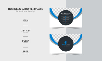Modern and corporate simple business card design Modern presentation card with company logo Vector business card template Visiting card for business and personal use Vector illustration design