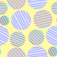 rainbow circle with yellow seamless pattern.