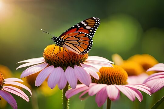 butterfly on flower generated ai