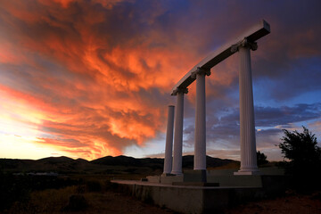 Idaho State University ISU Red Hill at Sunrise Clouds in Sky