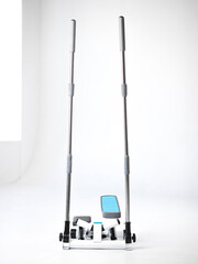 Home fitness. stepper - compact trainer close up photo isolated white background