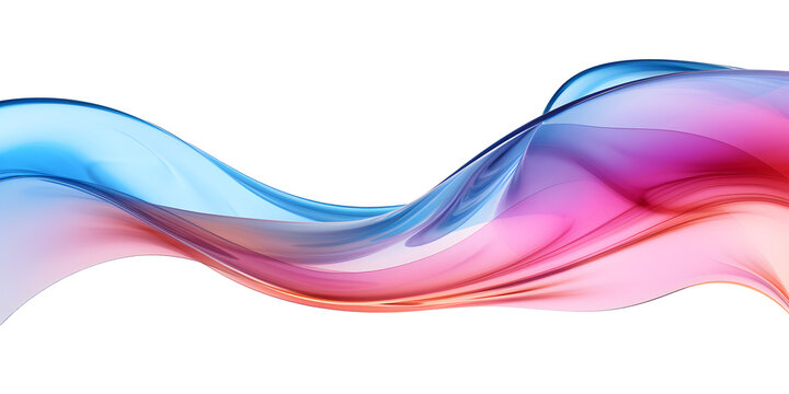Glossy colored wave shape, 3d rendering. Generative AI