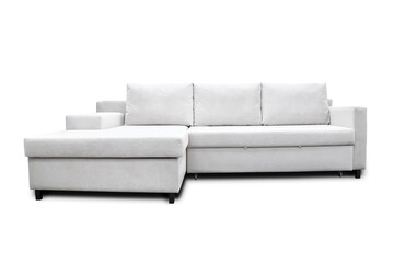 White large sofa on white background