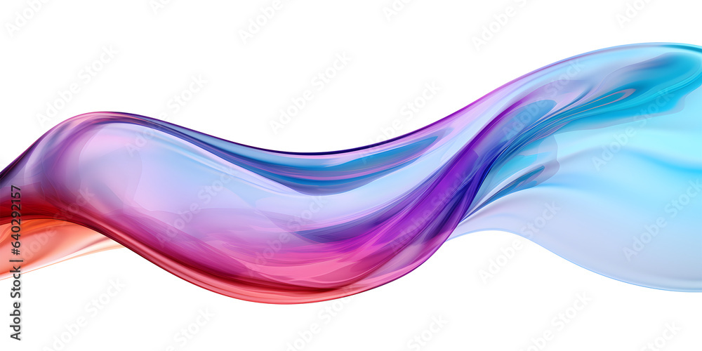 Poster glossy multi colored flowing smooth wave shape, 3d rendering. generative ai