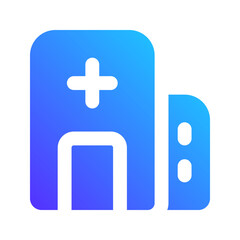 Fototapeta premium hospital gradient fill icon