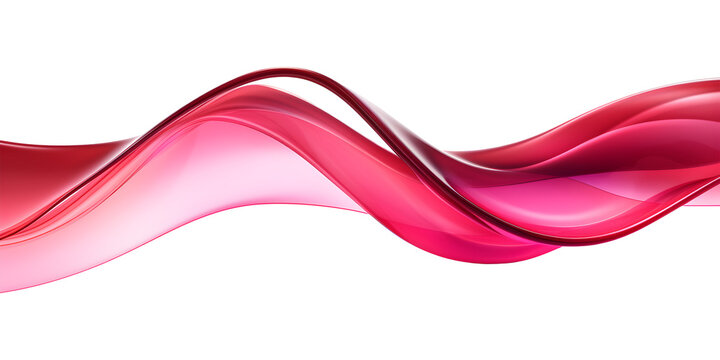 Red colored wave glossy shape, 3d rendering. Generative AI