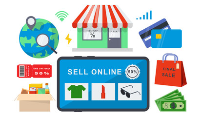 can transact selling or buying goods online