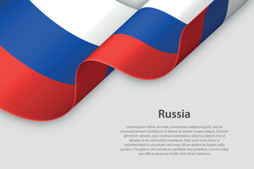 Fototapeta premium 3d ribbon with national flag Russia isolated on white background
