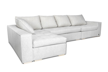 White large sofa on white background