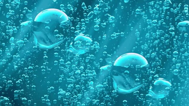 deep sea air bubbles background