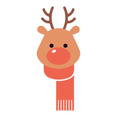 Christmas reindeer decoration. Isolated vector clip art.