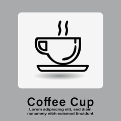 Coffee cup icon, hot coffee cup icon for use apps and websites vector illustration.