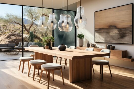 scandinavian modern house interior dining room