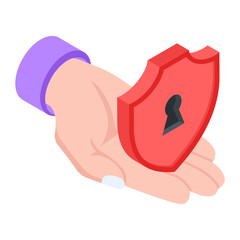 Security and Cybercrimes Isometric Icon