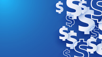 US Dollar sign background. Concept of money and success.