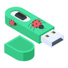 Security and Cybercrimes Isometric Icon