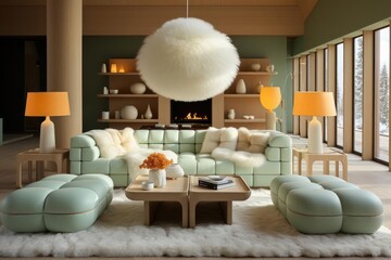 Obraz premium Modern luxury and calming chalet interior