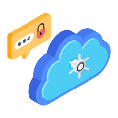 Security and Cybercrimes Isometric Icon