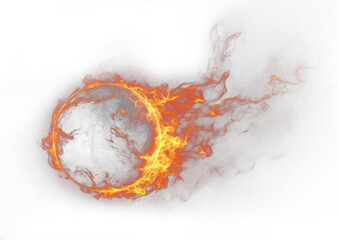 Burning Ball Being Thrown VFX Element for Compositing Transparent Background