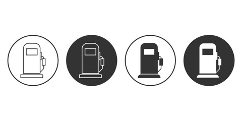 Gas station icon. Gasoline station symbol set vector ilustration.