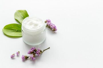 Obraz na płótnie Canvas Closeup of skin care cosmetics product - cream for face or body