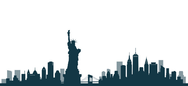アメリカ、ニューヨークの街並みの風景による背景素材