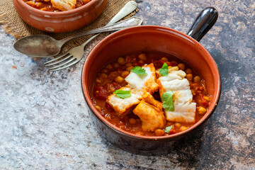 Moroccan fish stew with chickpeas