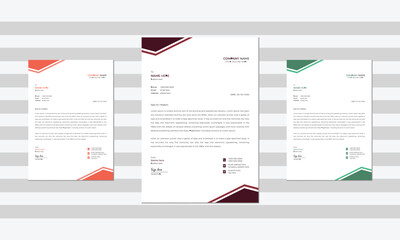 Corporate letterhead design with 3 colors.