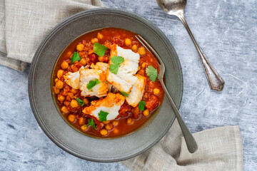 Moroccan fish stew with chickpeas
