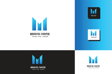 M letter logo ,letter logo ,gradient logo 