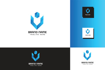 U gradient logo ,U letter logo ,logo 