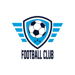 Soccer Football Badge Logo Design Template | Sport Team Identity Vector Illustration isolated on white Background | Soccer Themed T shirt Graphic