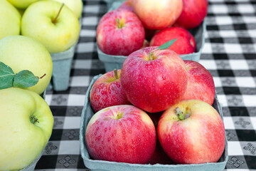 Fresh picked Gala apples at a local farmer's market