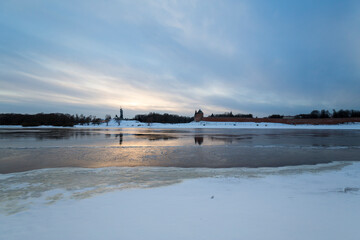 View of Volkhov river and Novgorod Kremlin