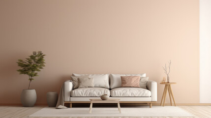 The minimalist living room brown pastel toner