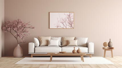 The minimalist living room brown pastel toner