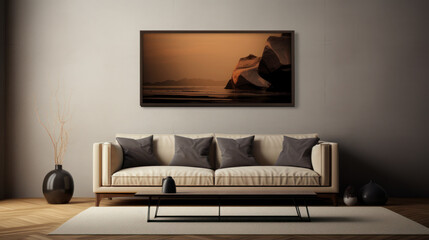 The minimalist living room brown pastel toner