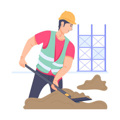 Worker Digging 