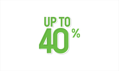 discount upto 40 percent off sale vector, 40 percent off typography vector illustration