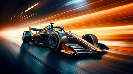 Keuken foto achterwand Formule 1 Formula one racing car moving at high speed on the race track, grand prix f1 race
