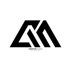 Letter Cm modern flat unique shape abstract monogram typography logo. C logo. M logo