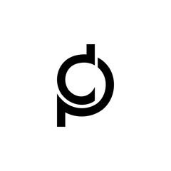 Letter dp lowercase creative minimal abstract typography monogram logo - obrazy, fototapety, plakaty