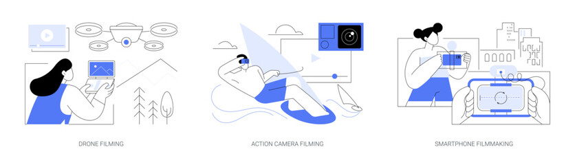 Filmmaking as a hobby isolated cartoon vector illustrations se