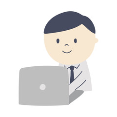 office worker working on computer