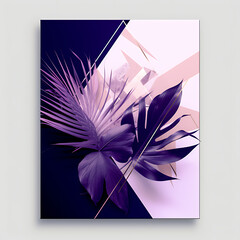 Picture canvas painting of purple violet leaves decoration
