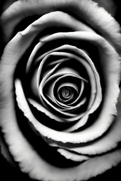 A Black And White Photo Of A Rose