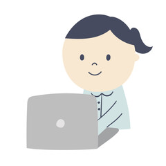 office worker working on computer